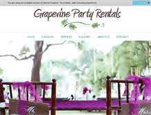 Tablet Screenshot of grapevinepartyrentals.com